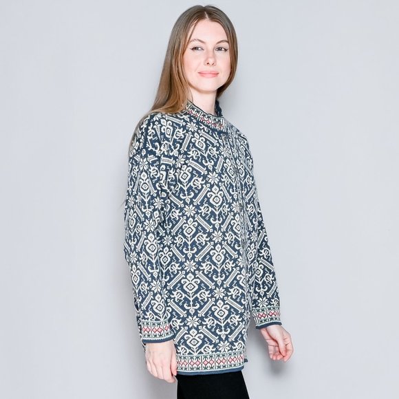 DALE OF NORWAY Wool Blue & White Knit Cardigan - Picture 4 of 9